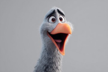 Fototapeta premium Surprised Cartoon Goose Portrait