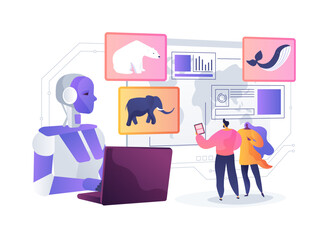 AI in Wildlife Conservation abstract concept vector illustration.