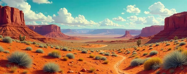 Vibrant hues of ochre, terracotta, and deep turquoise reminiscent of Southwestern Native American art and landscapes Perfect for design projects evoking heritage and nature , sun, design