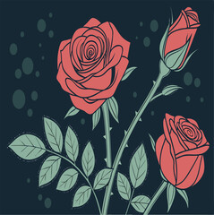 Romantic Red Roses with Bokeh – Elegant Floral Design on Dark Background