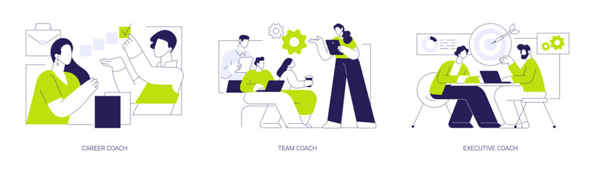 Business coaching isolated cartoon vector illustrations se