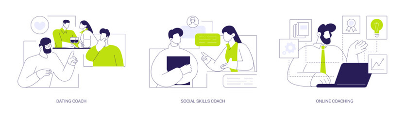 Personal coaching isolated cartoon vector illustrations se
