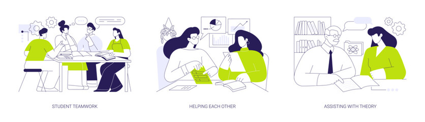Peer tutoring isolated cartoon vector illustrations se © Visual Generation