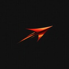 Abstract red arrow graphic on a black background.