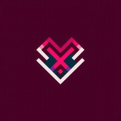 Abstract heart-shaped design with vibrant colors.