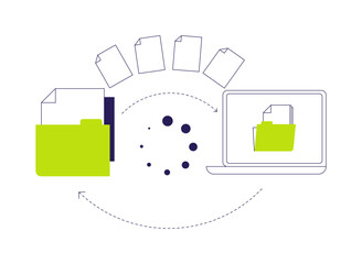 Automated data transfer abstract concept vector illustration.