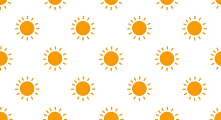 Sunny Day Seamless Pattern Bright Yellow Sun Illustrations for Summer Designs