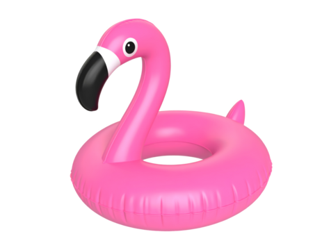flamingo balloon summer swim isolated on transparent png clipping decorative design 