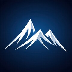 Silhouettes of snowy mountains against a dark background.