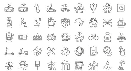 Sustainable Mobility Icons A Collection of Green Transportation Pictograms for Eco-Conscious Design and Environmentally Friendly Travel Solutions and Initiatives