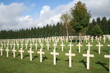 World War I military cemetery near Verdun, France - Cimetière militaire de la première guerre...