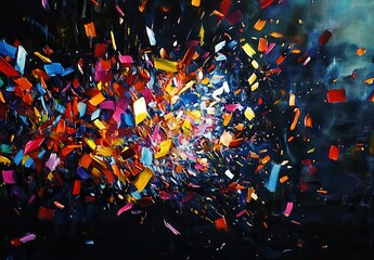 Abstract Colorful Explosion of Paint Splatter
