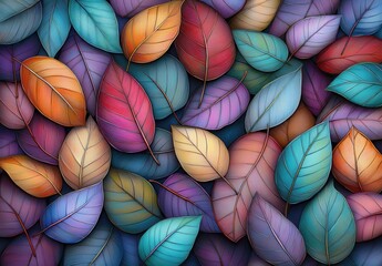 Colorful Autumn Leaves Pattern Background Design