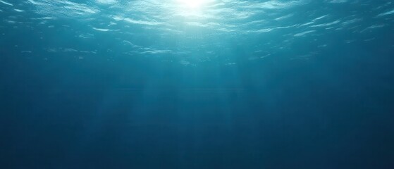 Underwater Scene Sunbeams Illuminate Deep Ocean