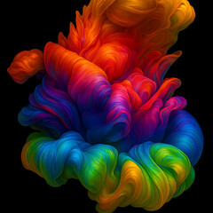 Vivid Multicolored Swirling Cloud Formation