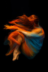 "Ethereal Dance of Colorful Fabric in Motion"