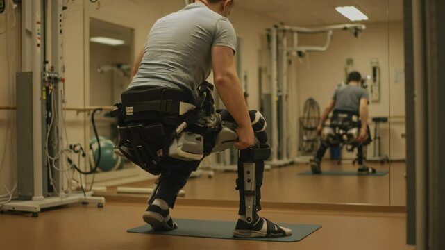 Innovative Rehabilitation Technology: A Patient Utilizing an Exoskeleton in Physical Therapy Sessions