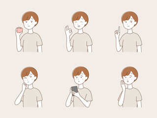 女性の表情セット