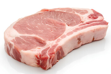Raw pork chop isolated on white background
