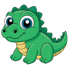 Fototapeta premium Adorable Baby Crocodile Illustration
