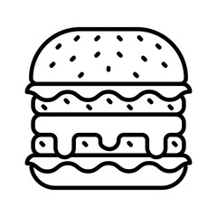 Hamburger icon with line style. Editable stroke design.