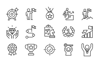 Goals icon set 