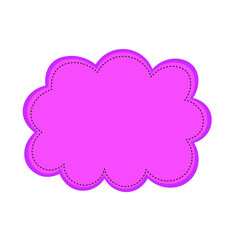 Pink empty speech bubble. Used to design chat symbols, dialogue words, labels or tags.