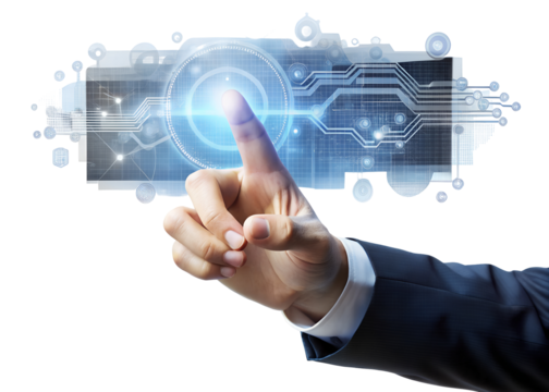 technology hand pointing out clipart png image on transparent background - Powered by Adobe