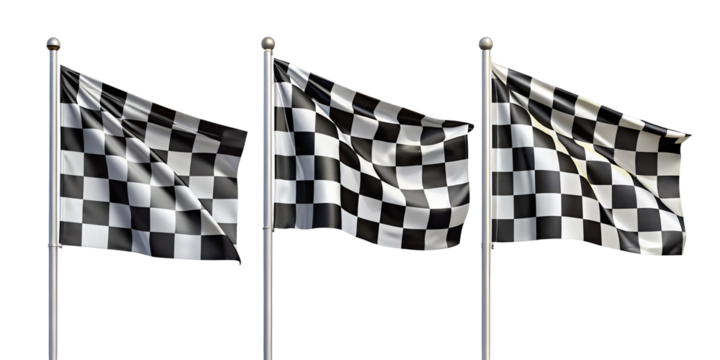 three checkered flag clipart png image on transparent background