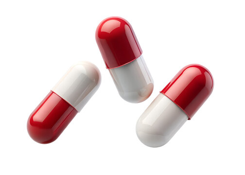 three pills floating in the air clipart png image on transparent background