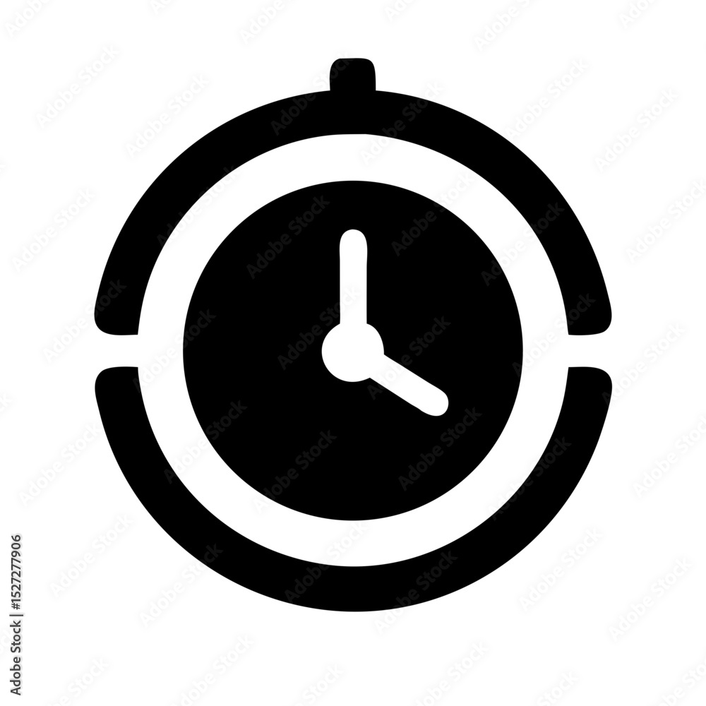 Poster timer icon illustrating passage of time in a minimalist design for various applications