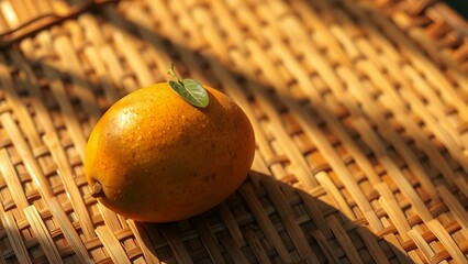 Bright Citrus Fruit on Straw Wicker