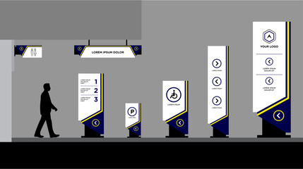 Exterior and interior signage template set corporate identity
