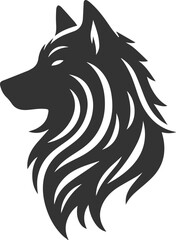 Wild animal vector of a wolf silhouette drawing illustration