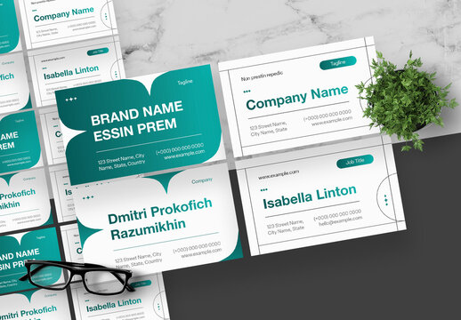 Gradient Green And Black Business Card