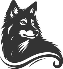 Wild animal vector of a wolf silhouette drawing illustration