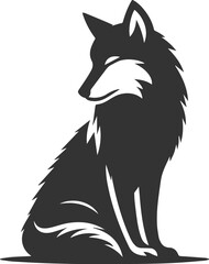 Wild animal vector of a wolf silhouette drawing illustration
