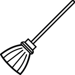 Broom Outline Icon: Cleaning Tool


