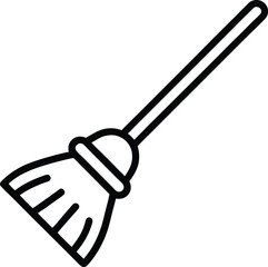 Broom Outline Icon: Cleaning Tool

