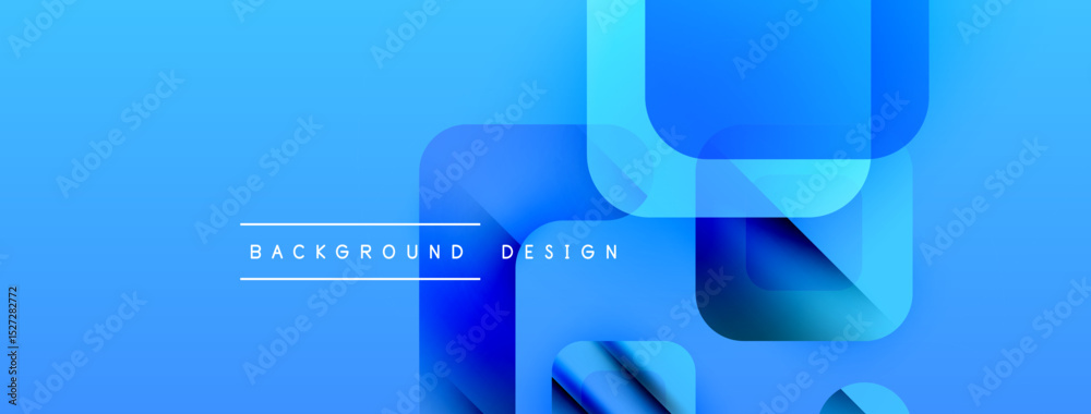Aufkleber Abstract blue background. Overlapping shapes create dynamic visual effect. Modern design elements suggest technology, innovation.