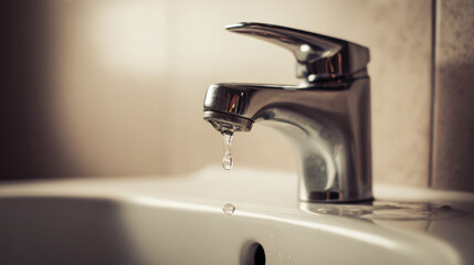 Close-up of a leaking faucet dripping water onto a white porcelain sink, highlighting the urgency of fixing a product issue.