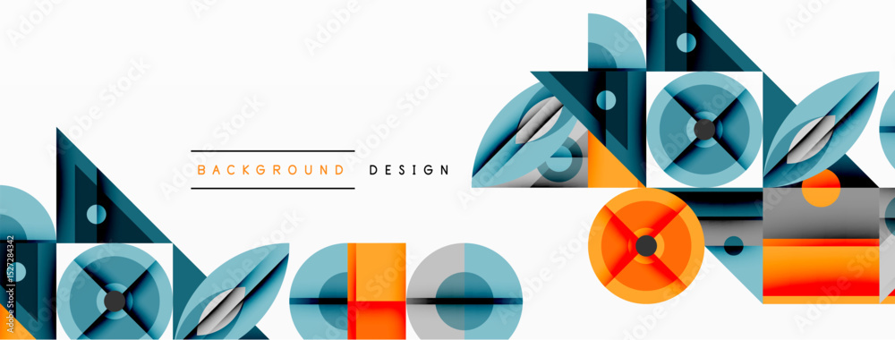 Poster geometric pattern. modern design features overlapping shapes, vibrant colors, clean lines. minimalis