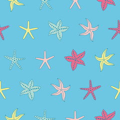 Vector Starfish Pattern Illustration Seamless for Wallpaper Background Cover Packaging
