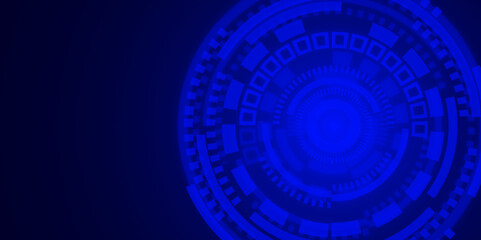 Abstract Blue Futuristic Digital Interface HUD Technology Background.