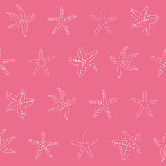 Outline Vector Starfish Pattern Illustration Seamless for Wallpaper Background Cover Packaging