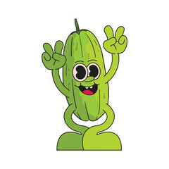 Bilimbi Fruit Mascot Logo Character Cartoon Icon Illustration