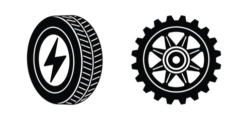 Car tyre silhouette with refined tread profile on white © Design Wave Ai