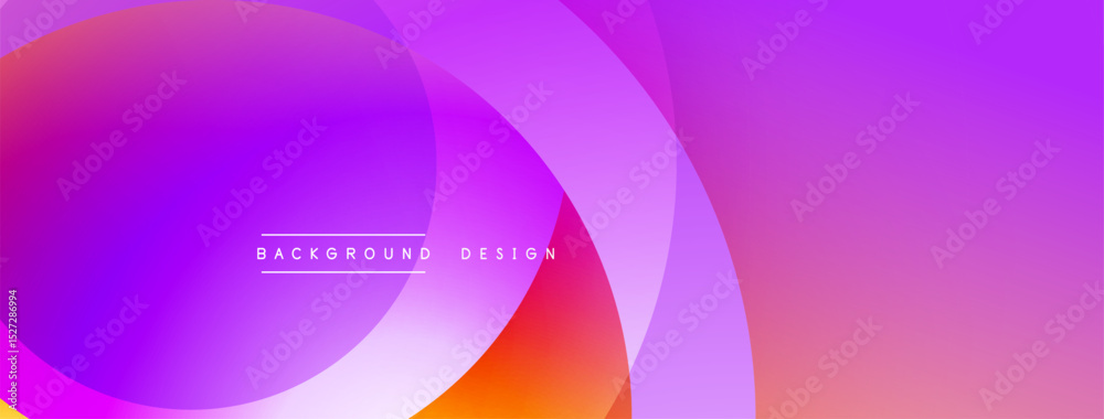 Leinwandbilder abstract background features overlapping circles. colors blend from purple, pink, orange creating sm