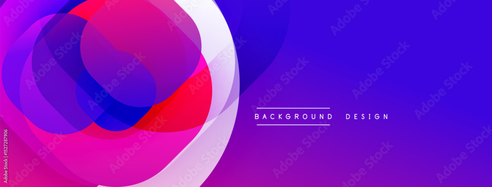 Poster abstract vibrant layers create dynamic purple, pink composition. modern design element for backgroun
