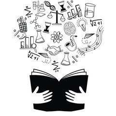 Back to school seamless doodle pattern. Hand drawn background with school supplies and creative elements. Vector illustration. doodle drawing of school equipment